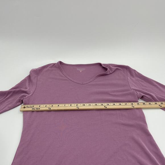 SEG'MENTS Shirt 1/2 Sleeve Modal Stretch Textured Knit Eco Soft Top Women's L - Picture 6 of 6